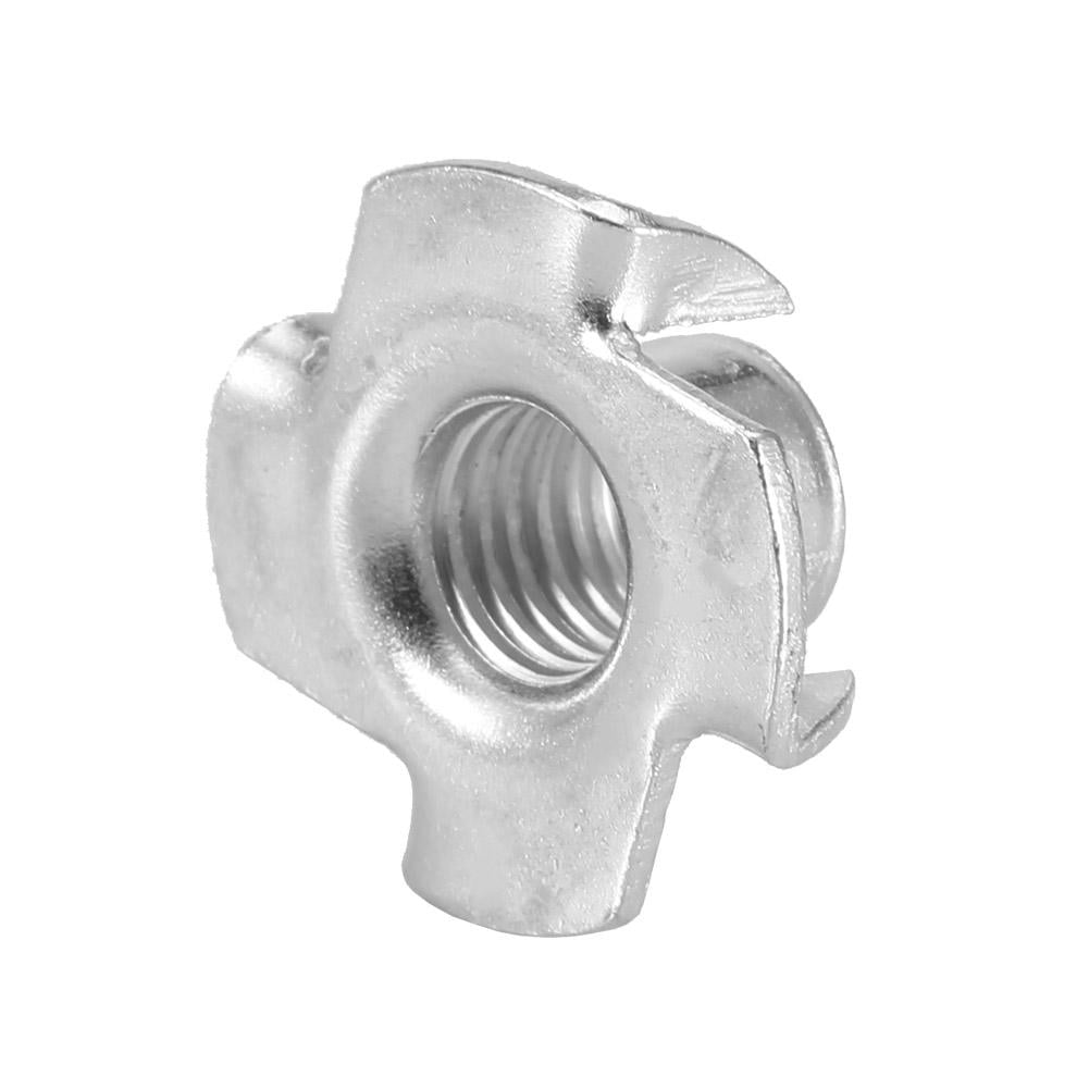 Tebru Captive T Nut,100pcs Carbon Steel M8*10 Four Pronged T Nuts Blind