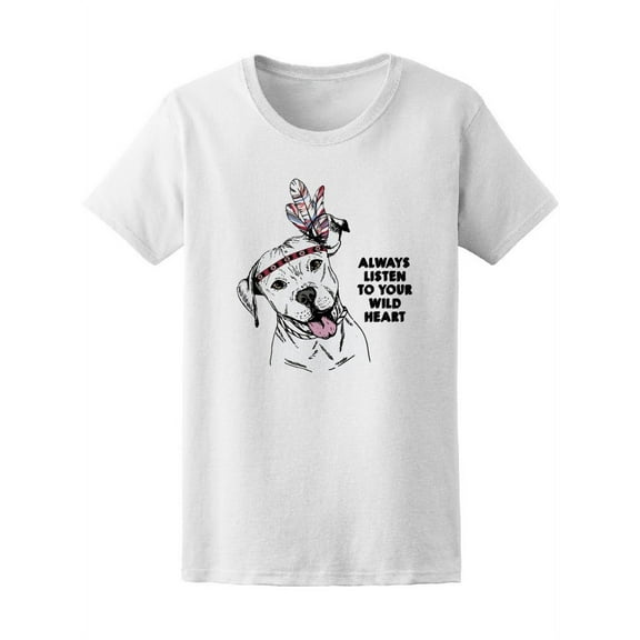 Wild Heart Cute Pitbull Dog Tee Women's -Image by Shutterstock