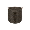 thumbnail image 7 of Kouboo Laguna Round Rattan with Ear Handles Basket for Organizing, Living Room, Blankets, Toy Bin, Laundry and Plants, Black Wash, 7 of 7