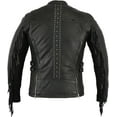 thumbnail image 2 of Daniel Smart Classic Women’s Leather Jacket - Goatskin Motorcycle Leather Jacket with Triple stitch detailing, 2 of 4