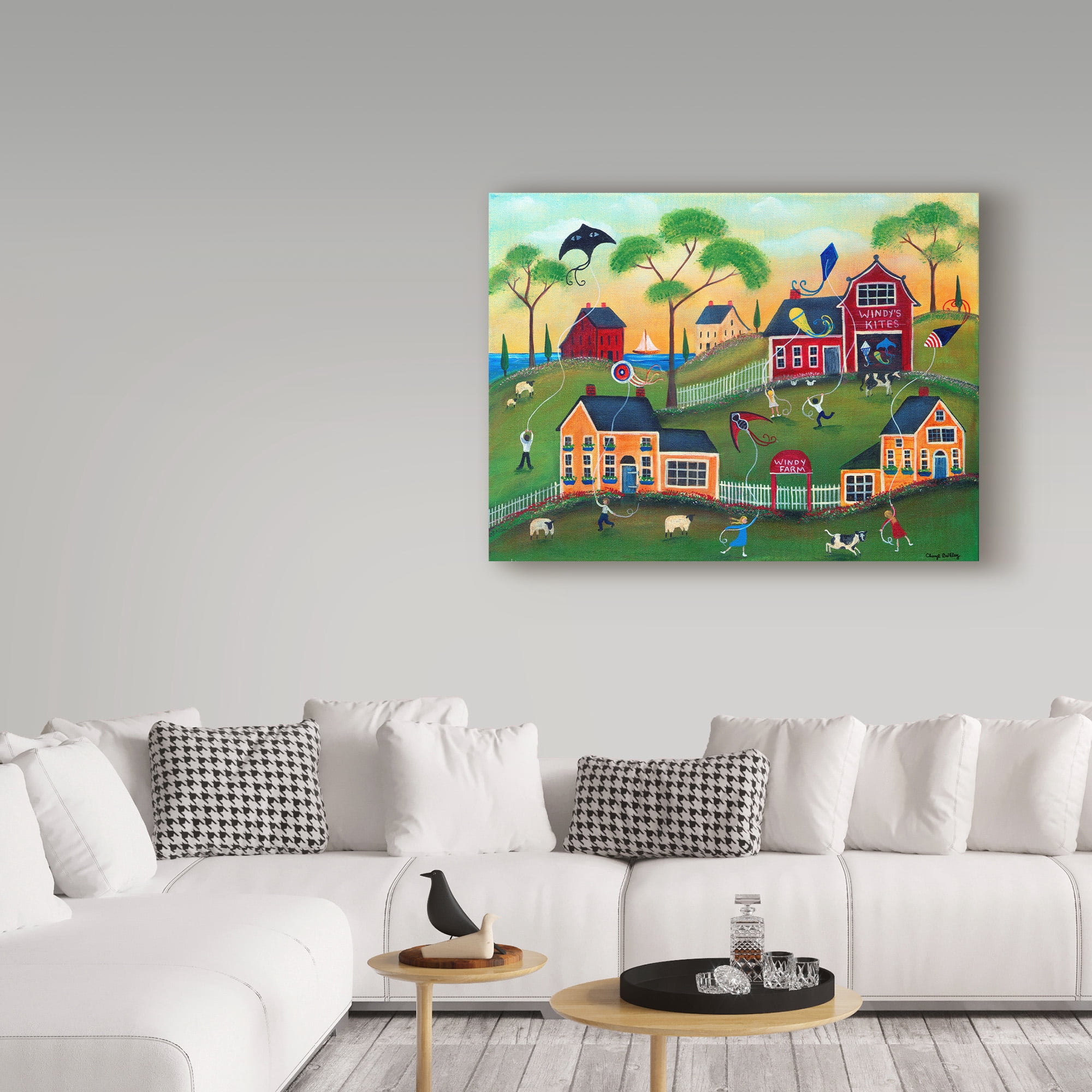 Trademark Fine Art 'Windys Kite Farm' Canvas Art by Cheryl Bartley