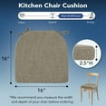 thumbnail image 2 of Chair Cushions for Dining Chairs, Non Slip Chair Pads with Ties and Washable Covers, Memory Foam Kitchen Chair Cushions Set of 4, 16"X16"X2.5", Khaki, 2 of 11
