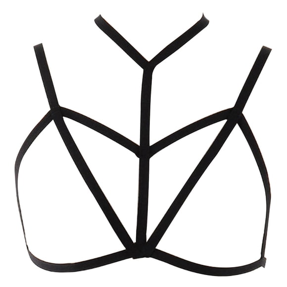 Qarigey Conjunto de arnés de cadena para el cuerpo a la moda, juego de sujetador y Tanga con cadenas para el vientre, borla para niñas Vestidos Negro Tipo 2