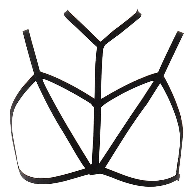 Qarigey Conjunto de arnés de cadena para el cuerpo a la moda, juego de sujetador y Tanga con cadenas para el vientre, borla para niñas Vestidos Negro Tipo 2