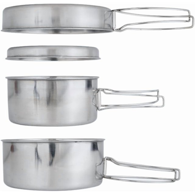 Biwat Backpacking Camping Cookware Mini Picnic Camping Cooking Mess Kit with Pot and Pan Set for Hiking