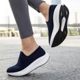 thumbnail image 4 of Men's Slip‑On Shoes Knit Upper Casual Walking Sneakers with Curved Thick Midsole for Daily Indoor and Outdoor Casual Activities, 4 of 6