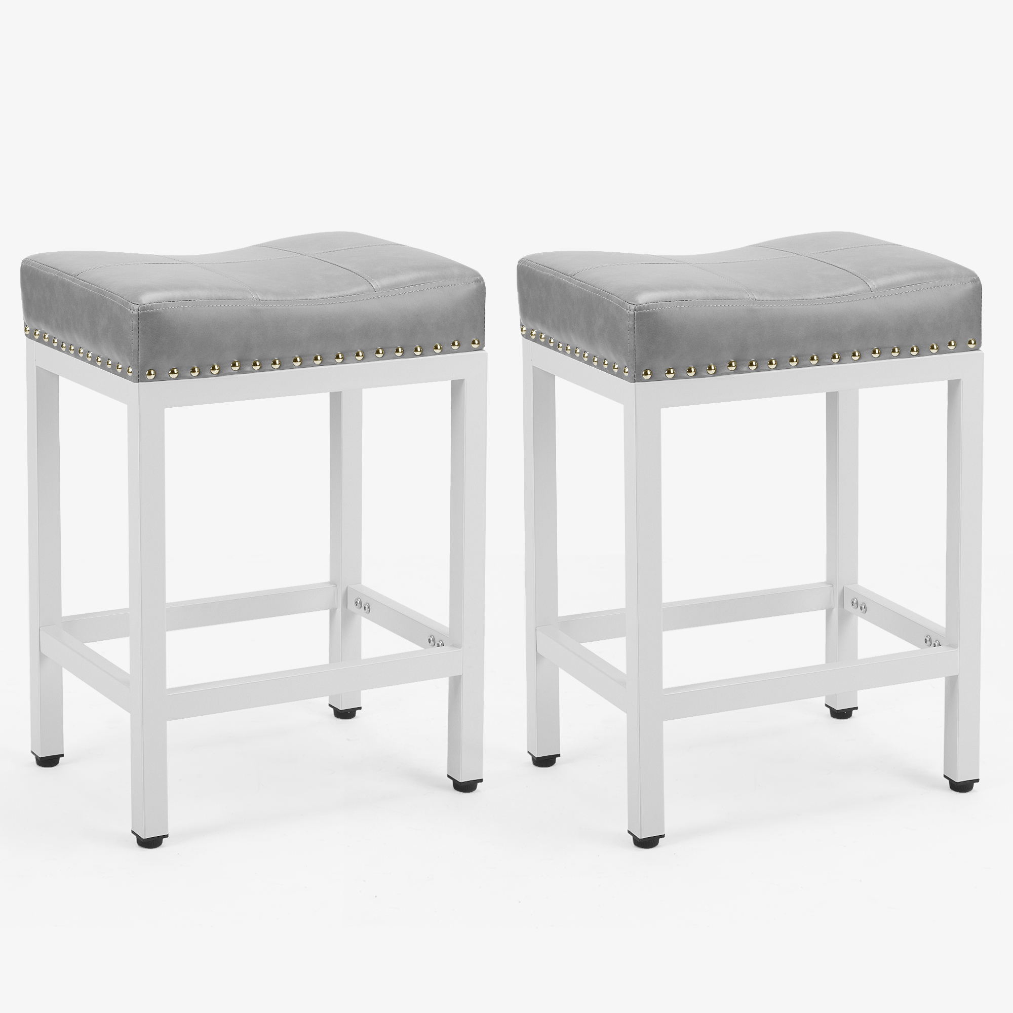 Edx Modern Counter Height Bar Stools, Set of 2, Gray photo 3