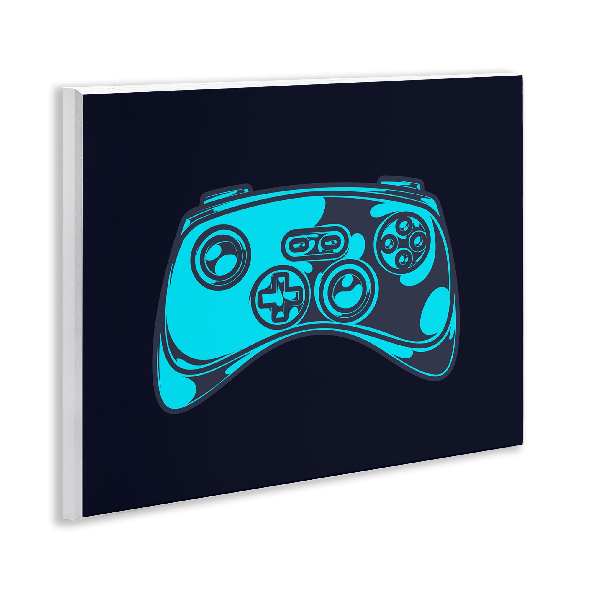 Stupell Industries Gaming Controller on Black Entertainment Painting Unframed Art Print Wall Art, 14 x 11
