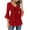 Red, variant on BLVB Sparkly Tops for Women Ruffle 3/4 Sleeve V Neck Double Layers Mesh Blouses Loose Fit Flowy Tunic Tops Spring Shirts