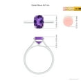 thumbnail image 4 of ANGARA Natural Prong-Set Cushion 2 ct Amethyst Solitaire Ring in 925 Sterling Silver for Women (Size-9x7mm) | February Birthstone, Anniversary, Jewelry Gift for Women | Natural Amethyst Ring, 4 of 9