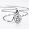 thumbnail image 7 of Duodiner Silver 24in Virgin Mary Necklace for Men Miraculous Medal Stainless Steel Mary Mother of God Pendant De La Virgen Maria Medallion Holy Mary Charm, 7 of 7