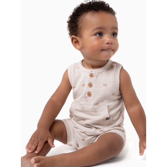 Modern Moments by Gerber Baby Boy Sleeveless Romper, Sizes 0/3 Months - 24 Months