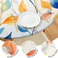 thumbnail image 6 of 44in Round Tablecloth with Elastic Edge, Waterproof Fitted Table Cover for 36-44" Tables, Floral Theme Polyester Reusable Table Cloths Wipe Clean for Picnic, Dining, Outdoor Use and Party Decor, 6 of 7