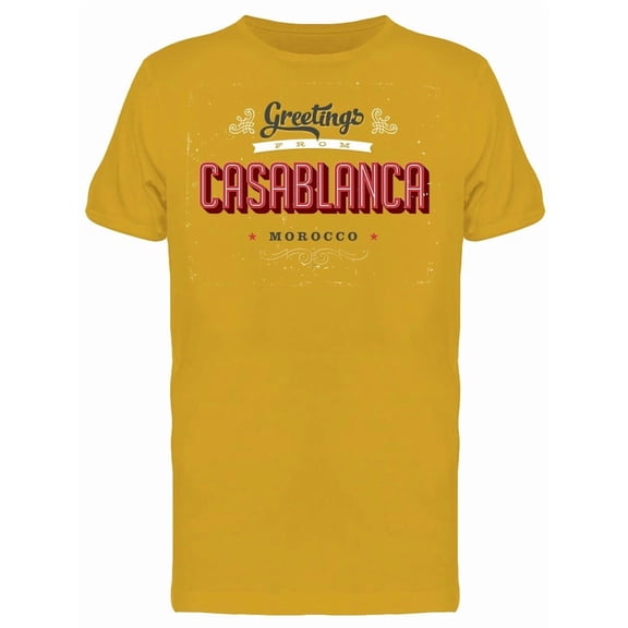 Greetings Casablanca Morocco T-Shirt Men -Image by Shutterstock, Male x-Large