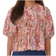 thumbnail image 1 of Camisetas de Manga Corta para las Mujeres Lanterna Manga Corbata Plisado Cuello Redondo, Casual Recortado Camiseta Top para Gimnasio Y Diario, 1 of 5