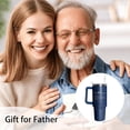 thumbnail image 5 of 40oz Father Tumbler with Handle and Straw, Dad Insulated Stainless Steel Cup, Travel Coffee Mug Water Bottle, Fathers Day Birthday Gifts for Men, 5 of 6