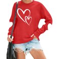 thumbnail image 6 of Valentines Day Long Sleeve Shirts for Women Cute Love Heart Print Graphic Crewneck Pullover Tops Holiday Outfits Sweatshirts, 6 of 9
