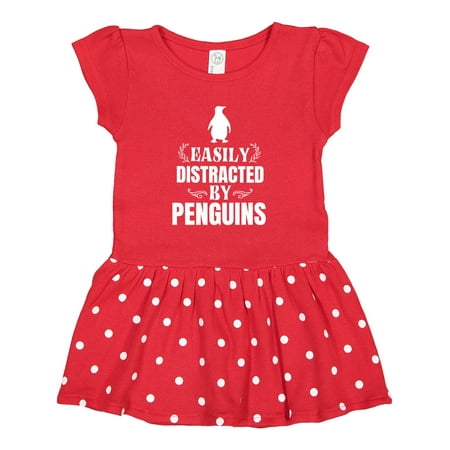 

Inktastic Easily Distracted by Penguins Gift Toddler Girl Dress