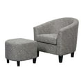 thumbnail image 2 of Accent Chair & Ottoman in Gray & White Fabric, 2 of 4
