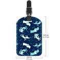 thumbnail image 6 of Square 2Pack PU Leather Blue Dogs Cruise Luggage Tag with Privacy Cover and Name ID Tag for Travel Handbags Backpacks Luggage Tags, 6 of 6