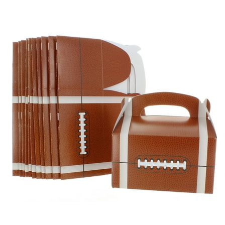 12 Football Treat Boxes 6.25" Party Favor Birthday Loot Goody Tailgating Box