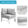 thumbnail image 6 of Patio Furniture Set, Outdoor Aluminum Sectional Sofa Couch - 3 Pieces All-Weather Metal Conversation Set Corner Sofas,White, 6 of 7