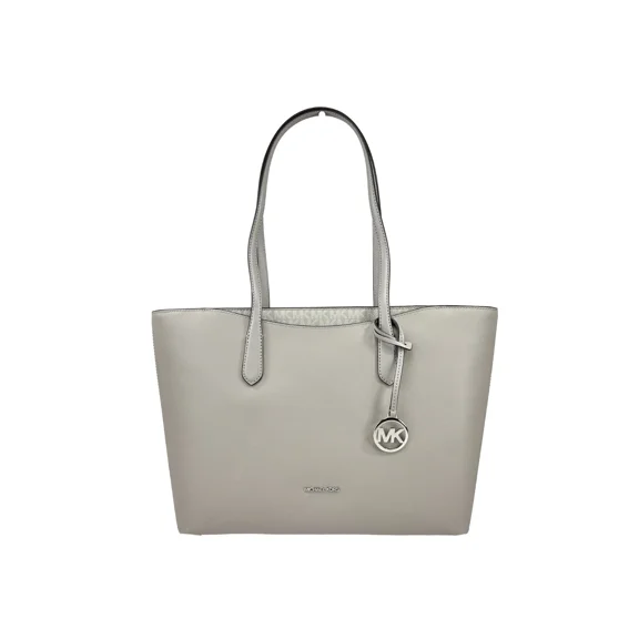 Michael Kors Arden Large Top-Zip Pearl MK Signature Logo Tote Bag