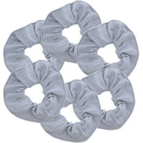 Motique Accessories Large Solid Hair Scrunchie - Set of 6 - Grey