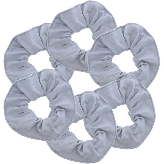 Motique Accessories Large Solid Hair Scrunchie - Set of 6 - Grey