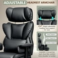 thumbnail image 3 of COOLHUT Big and Tall PU Leather Office Chair with Adjustable Headrest & Footrest, Executive Computer Desk Chair with 3D Adjustable Padded Armrest, Ergonomic Office Chair with Lumbar Support, Black, 3 of 13