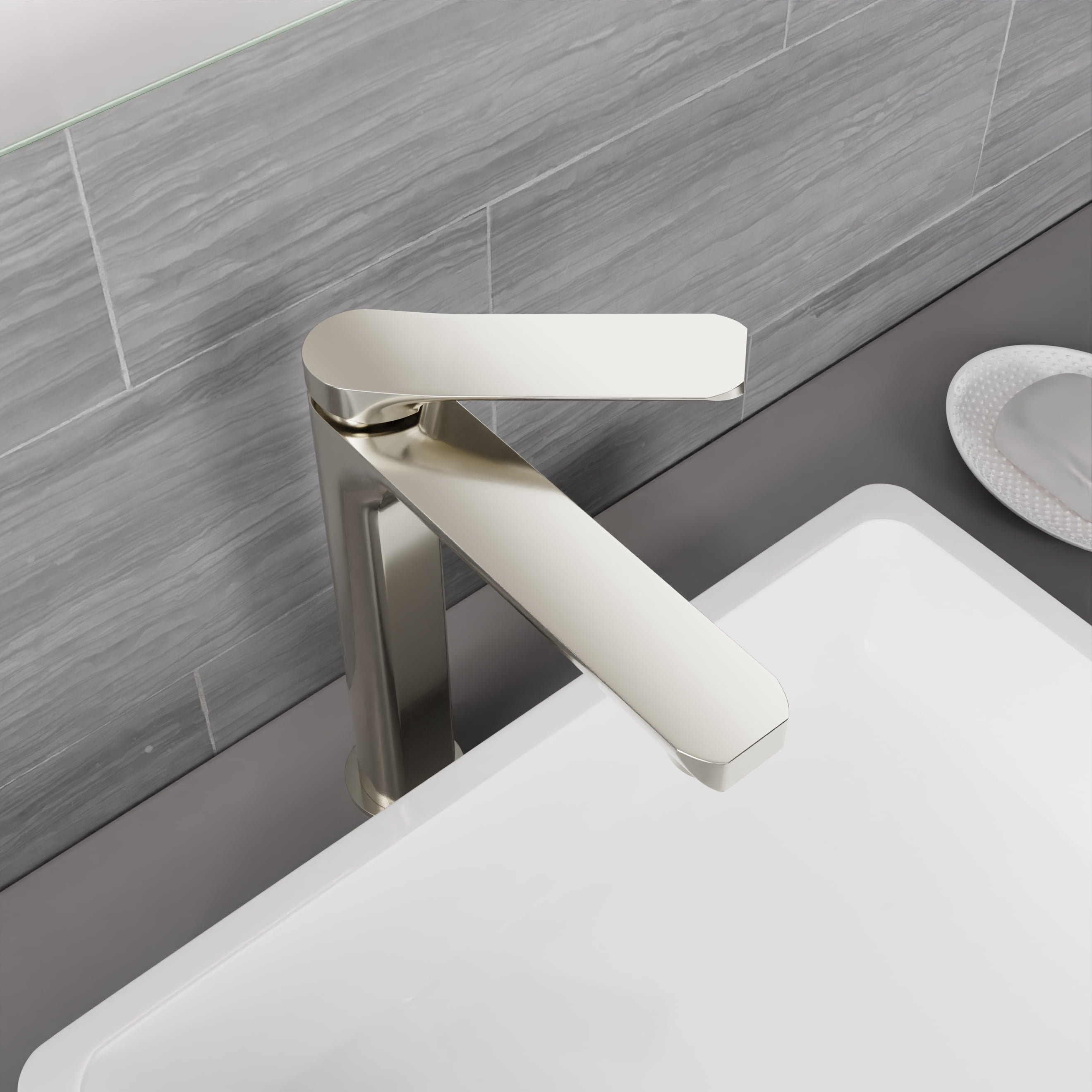 ANZZI Single Handle Single Hole Bathroom Vessel Sink Faucet With Pop-up Drain in Brushed Nickel