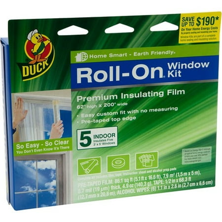 Duck Brand Roll-On Window Kit, Indoor, 5-Count