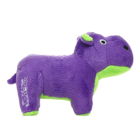 Mighty Jr Safari Purple Hippo Durable Squeaky Plush Dog Toy