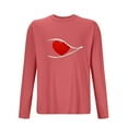 thumbnail image 4 of Yusimy Men's Valentine's Day Print Crew Neck Long Sleeve Sports Fitness Loungewear Pajama Top Casual Comfort Style, 4 of 4