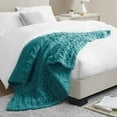 thumbnail image 3 of Gracie Mills Ashlee Modern Solid Ruched faux Throw Blanket - GRACE-11254, 3 of 4