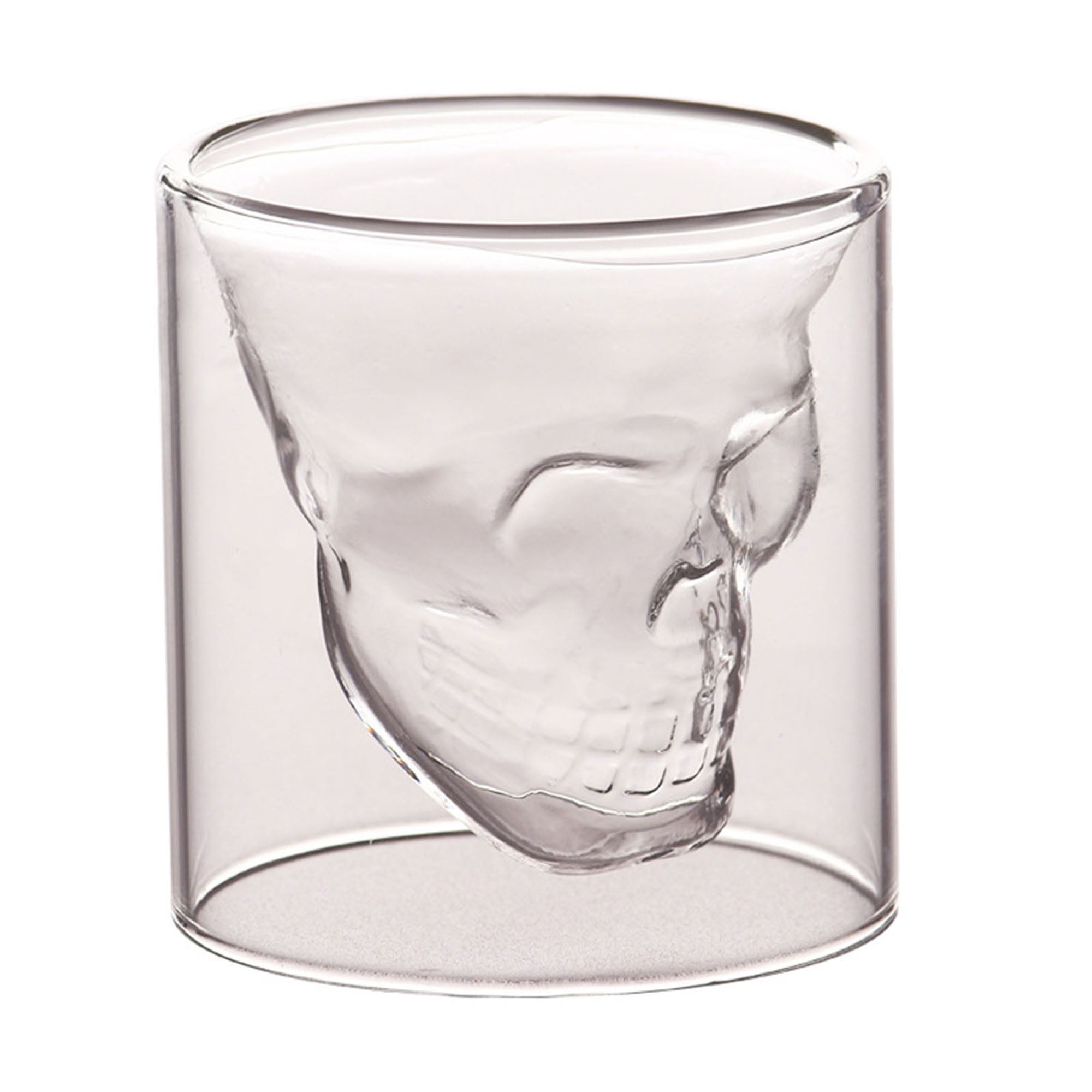 Novelty Cups Double Wall Skull Skeleton Whisky Bar wine glasses Skull Head shot 