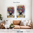 thumbnail image 4 of Elephant Stock Afro Pop Ii Wall Art - Vertical Canvas Wall Art - Living Room Wall Decor - Fashion And Beauty Canvas - Gray And Turquoise Decor - 26" x 39", 4 of 8