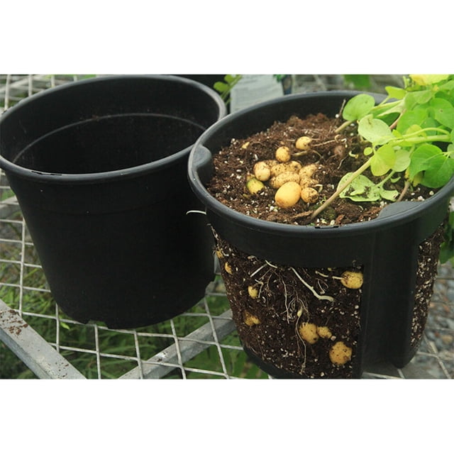 OULII 2Ud Macetas De Plástico Negros Para Plantación De Con Y Duradero