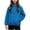 Blue, variant on XYAIYT Girls Windproof Jacket with Pockets Hooded Solid Color Stand Collar Waterproof Outerwear Coat Outdoors