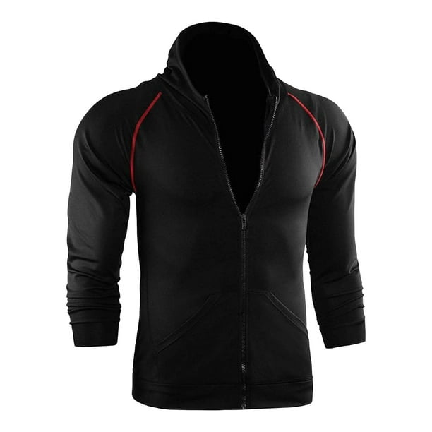 Ceisia Men Solid Color Sweatproof Breathable Long Gift Sleeve Casual Training Running Athletic Jacket Tops
