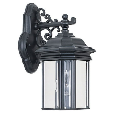 Sea Gull Hill Gate Outdoor Hanging Wall Lantern - 13.5H in. Black