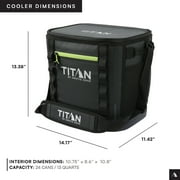 Titan by Arctic Zone 24 Can, 16 Quart Welded Soft Cooler with Waterproof Exterior, Black