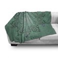 thumbnail image 3 of Green Mandala Soft Flannel Fleece Throw Blanket, Vintage Composition with Blossoming Flower Arrangement Design, Cozy Plush for Indoor and Outdoor Use, 50" x 60", Multicolor, by Ambesonne, 3 of 6