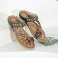 thumbnail image 4 of Juebong Sandals clearance Flat Sandals for Women Dressy Summer Cute Gladiator Slip on Sandal Comfortable Orthopedic T-strap Sandals Ladies Casual Ankle Elastic Bohemian Beach Shoes, 4 of 5