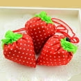 thumbnail image 3 of Portable New 8 Colors Foldable Fashion Cute Reusable Bag Strawberry Shopping Tote Bags Eco Handbag BLACK, 3 of 8