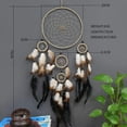 thumbnail image 3 of Atrapasueños de plumas de colores, atrapasueños circulares de plumas hechos a mano para decoración de colgar en la pared, manualidades de decoración de bodas (marrón) Vhermosa CZJJ-ST92, 3 of 5