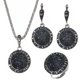thumbnail image 1 of BESTYASH 4Ud Conjunto De Collar Aretes Y Anillo Negro Con Trituradas Redondas En Resina Para Mujer, 1 of 8
