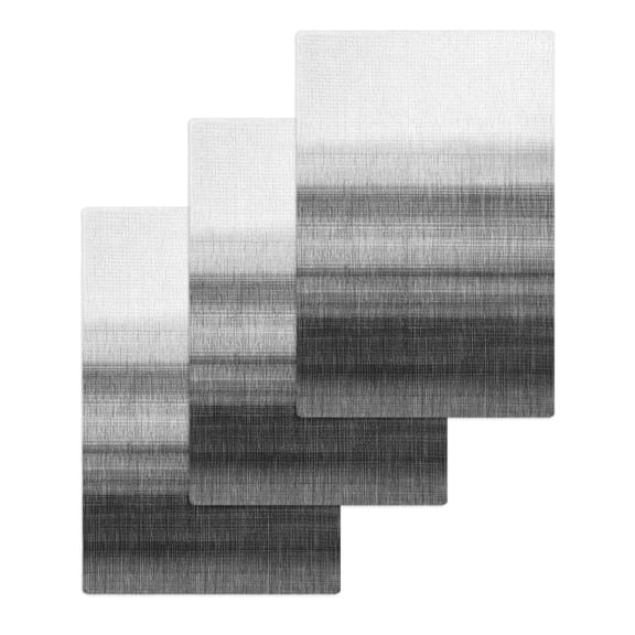 Black White Ombre Hand Towels Set,Waffle Weave Kitchen Towels 3 Pieces,Vintage Minimalism Abstract Stripes Microfiber Hair Face Bath Tea Towel Absorbent Quick Drying Cleaning Dish Cloths,15.7"x23.6"