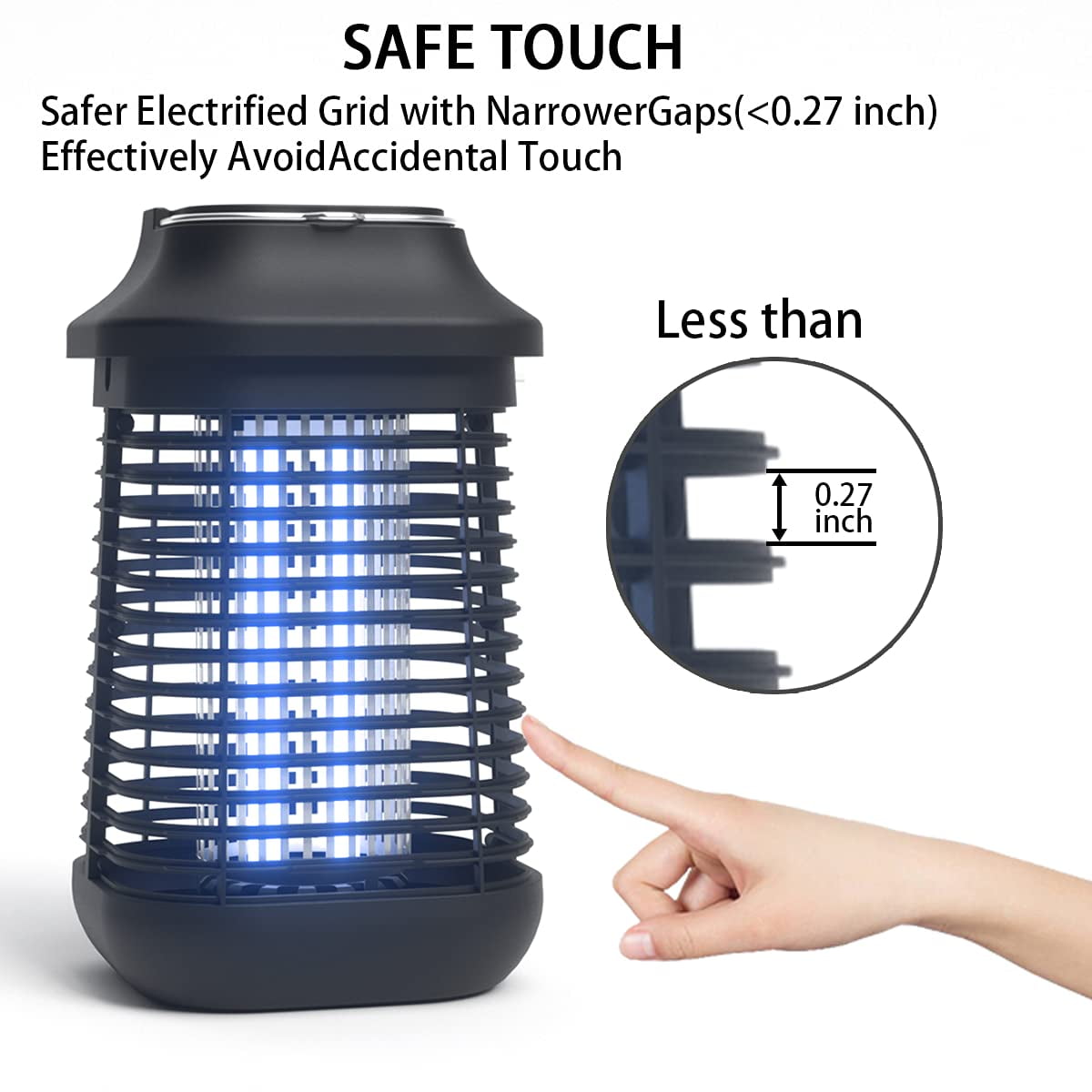 Zapper Outdoor/indoor Mosquito 4200v High-powered Waterproof Electronic Flying 15w Uva Lamp Bulb Fly Traps Patio Killer For Home Kitchen  Backyard