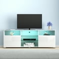 thumbnail image 2 of ChVans LED TV Stand for 65 inch TV, High Glass Modern Entertainment Center with LED Lights and Glossy Cabinets, 2 of 10